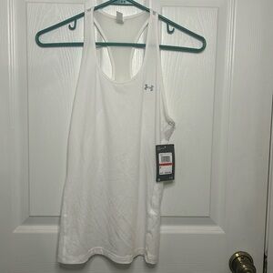 NWT white under armor fitted sleeveless tank top.
